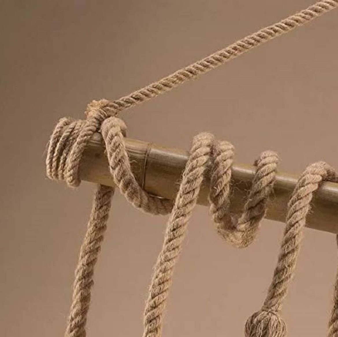 ๐ฟ Rustic Bamboo Rope Chandelier โ Handcrafted 6-Bulb Hanging Lamp | Now โน1,299 (MRP โน2,299)